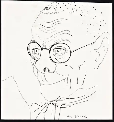 (Portrait of an older man) - old man / alter Mann / caricature Karikatur / drawing dessin Zeichnung