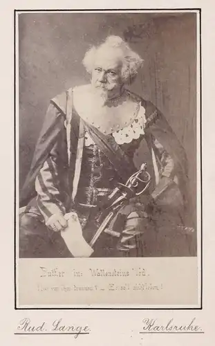 Rudolf Lange (1830-1907) - Theater Schauspieler Schiller Portrait Foto Photo vintage