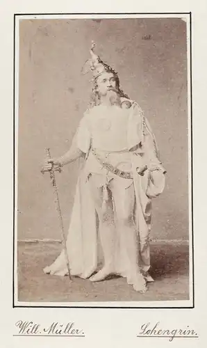 William Müller (1845-1905) - Lohengrin Richard Wagner Theater Oper Portrait Opernsänger Foto Photo vintage