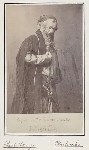 Rudolf Lange (1830-1907) - Theater Schauspieler Shakespeare Portrait Foto Photo vintage