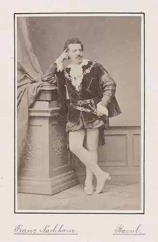 Franz Nachbaur (1830-1902) - Opernsänger Oper Sänger Portrait Foto Photo vintage