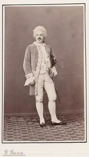 Gustav Gunz (1831-1894) - Theater Kammersänger Sänger Schauspieler Portrait Foto Photo vintage