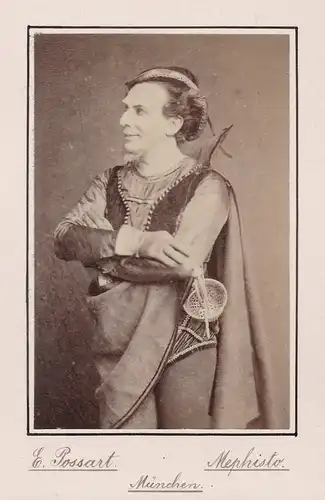 Ernst von Possart (1841-1921) - Theater Schauspieler Goethe Faust Portrait Foto Photo vintage