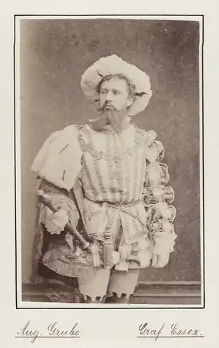 August Wilhelm Grube (1845-1903) - Theater Schauspieler Portrait Foto Photo vintage