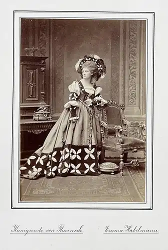 Emma Teller-Habelmann (1847-1925) - Schauspielerin Theater Portrait Foto Photo vintage