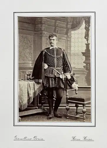 Hermann Heine (c. 1860) - Schauspieler Theater Portrait Foto Photo vintage
