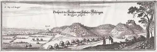 Prospect des Haußes und Schlosses Höhingen - Burg Höhingen Vogtsburg im Kaiserstuhl Breisgau Baden-Württemberg