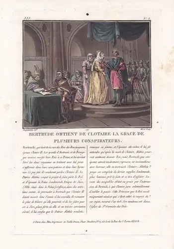 Bertrude obtient de Clotaire la grace de plusieurs conspirateurs - Bertrude, Queen of France, 1st wife of Clot