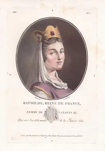 Bathilde, reine de France - Balthild of Chelles (626-680) heilige Balthilde queen consort Clovis II. Portrait
