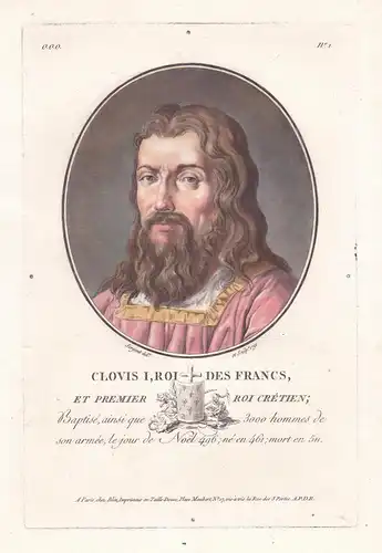 Clovis I, roi des Francs, et Premier Roi Cretien - Clovis I (466-511) Chlodwig König Franken roi king  of the