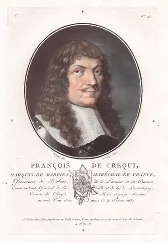 Francois de Crequi - François, chevalier de Créquy (1629-1687) Marschall Frankreich marechal marshal Portrait