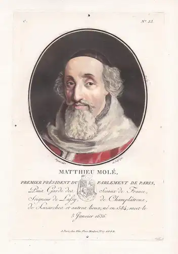 Matthieu Mole, Premier President du Parlament de Paris - Mathieu Molé (1584-1656) Magistrat Staatsmann French