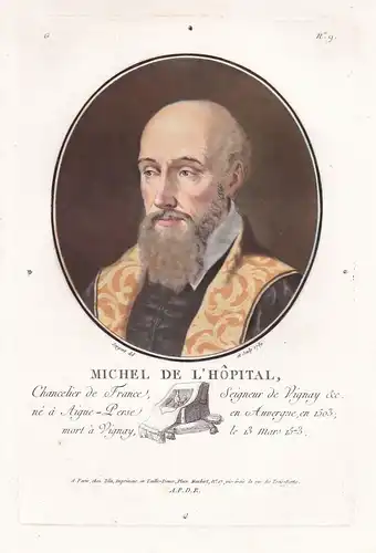 Michel de l'Hopital - Michel de LHospital (1505-1573) Staatsmann Jurist Lawyer Diplomat ambassadeur poete poe
