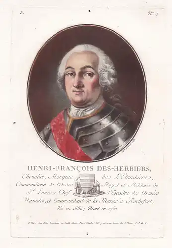 Henri-Francois Des-Herbiers - Henri-François des Herbiers, Marquis de l'Estenduère (1682-1750) Navy officer of