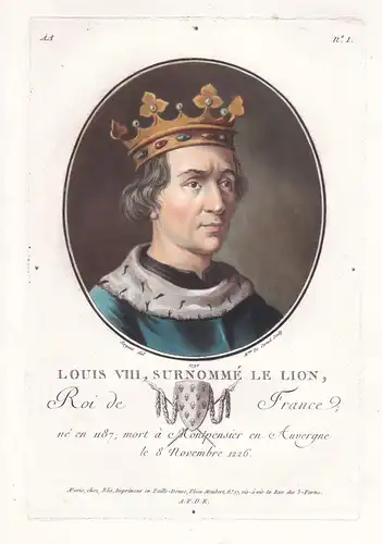 Louis VIII, surnommé le Lion - Louis VIII of France Le Lion (1187-1226) roi König king France Frankreich Portr