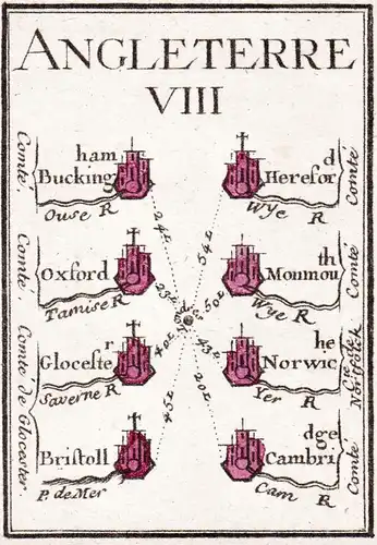 Angleterre VIII - England / Great Britain / map / Karte