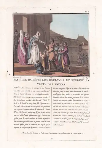 Bathilde rachete les esclaves et reprime la vente des enfans - Balthild of Chelles (626-680) heilige Balthilde