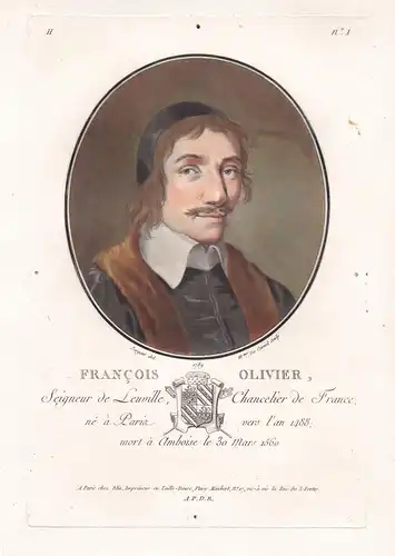 Francois Olivier - François Olivier (1487-1560) chancelier politician Politiker Portrait