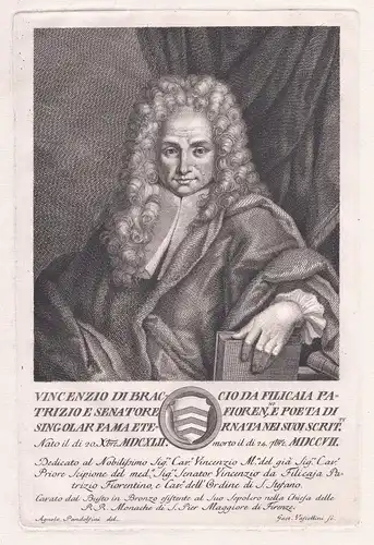 Vicenzio di Braccio da Filicaia Patrizio e Senatore... - Vicenzo da Filicaja (1642-1707) Italian poet Toscana