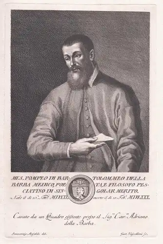 Mes. Pompeo di Bartolommeo della Barba Medico, Poeta... - Pompeo della Barba (1521-1584) Pescia Italian physic