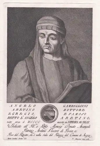 Angelo Gambiglioni Aretino Dottore... - Angelo Gambiglioni (1400-1461) Arezzo Italian Jurist Angelus de Gambil