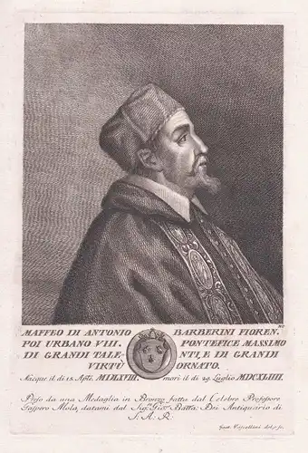 Maffeo di Antonio Braberini Fioren.no poi Urbano VIII. ... - Urban VIII (1568-1644) Papst Pope Papa Portrait