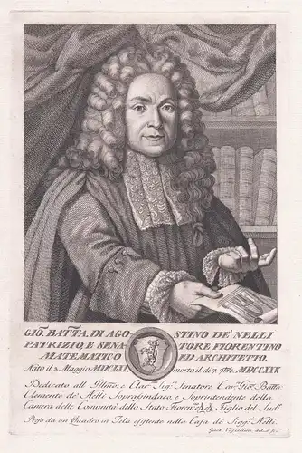 Gio. Batta. di Adostino de Nelli Patrizio, e Senatore... - Giovan Battista Nelli (1661-1725) mathematician arc