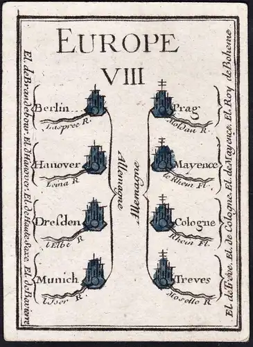 Europe VIII - Berlin Hannover Dresden München Köln Trier Mainz / Prague Prag Praha / Karte map mapa