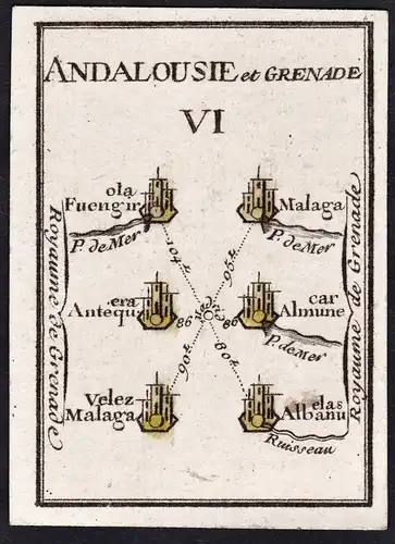 Andalousie et Grenade VI - Fuengirola Malaga / Andalusien Andalucía / Espana Spain Spanien / map / Karte