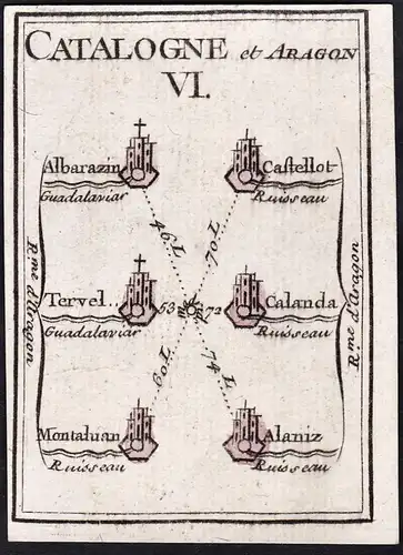 Catalogne et Aragon VI -  Albarracín Aragón / Espana Spain Spanien / Karte map mapa