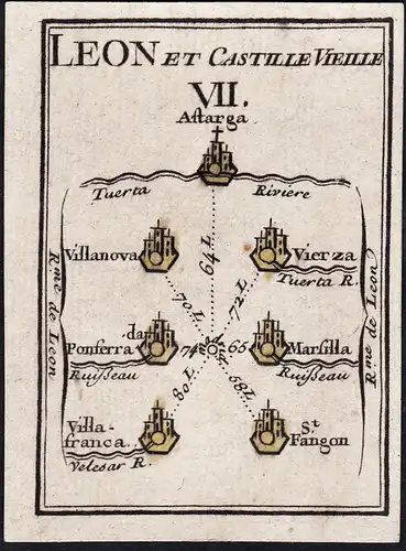 Leon et Casille Vieille VII - Astorga / Castilla y León / Espana Spain Spanien / Karte map mapa