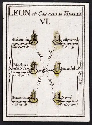 Leon et Casille Vieille VI - Palencia Medina de Rioseco / Castilla y León / Espana Spain Spanien / Karte map m