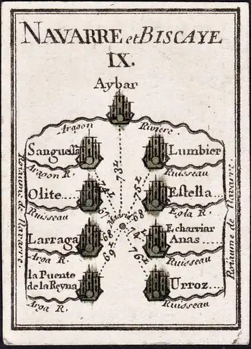 Navarre et Biscaye IX - Airbar Navarra Navarre / Espana Spain Spanien / map / Karte