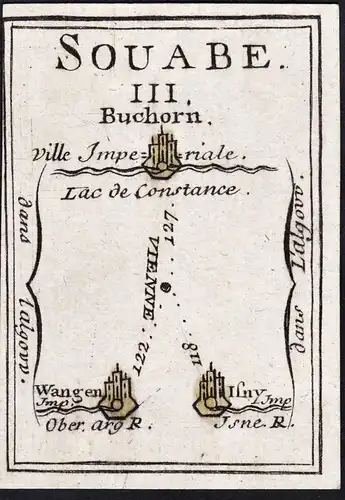 Souabe III - Friedrichshafen Bodensee Wangen Isny / Baden-Württemberg / Deutschland / Karte map carte