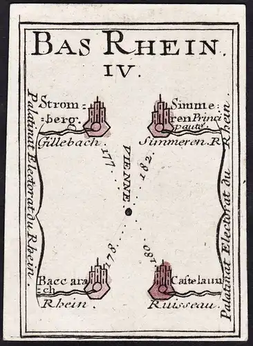 Bas Rhein IV - Bacherach Kastellaun Simmern Stromberg / Rheinland-Pfalz / Deutschland / Karte map carte