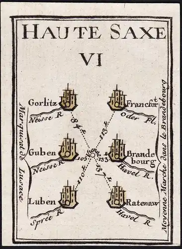 Haute Saxe VI - Görlitz Frankfurt Guben Lubin / Brandenburg / Karte map carte