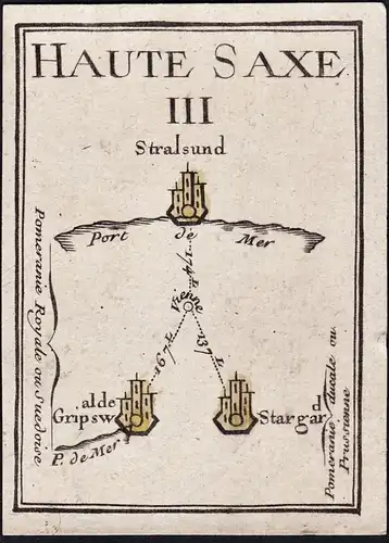 Haute Saxe III - Stralsund Stargard Geifswald / Mecklenburg-Vorpommern / Karte map carte