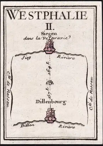 Westphalie II - Siegen Dillenburg / Nordrhein-Westfalen / Karte map carte
