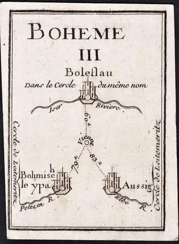 Boheme III - Bohemia Böhmen / Cesko Czech Tschechien / Karte map carte