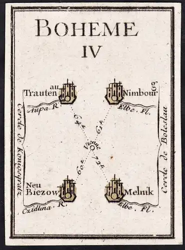 Boheme IV - Bohemia Böhmen / Cesko Czech Tschechien / Karte map carte