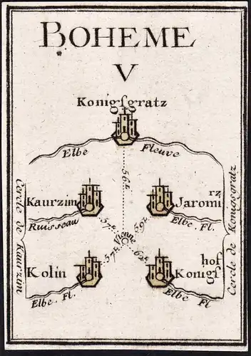 Boheme V - Bohemia Böhmen / Cesko Czech Tschechien / Karte map carte