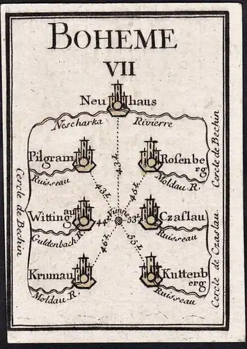 Boheme VII - Bohemia Böhmen / Cesko Czech Tschechien / Karte map carte