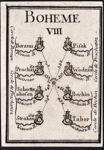 Boheme VIII - Bohemia Böhmen / Cesko Czech Tschechien / Karte map carte