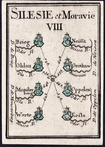 Silesie et Moravie VIII - Silesia Schlesien / Polska Poland Polen / Karte map carte