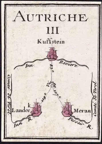 Autriche III - Kufstein Merano Landeck / Österreich Austria / Karte map carte