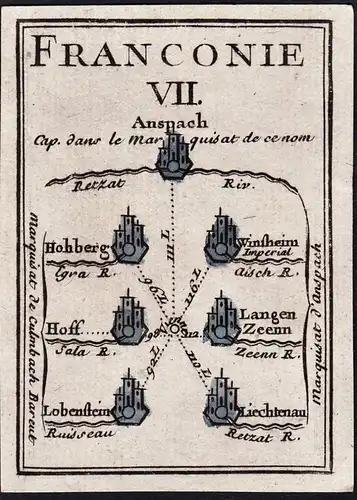 Franconie VII - Ansbach Hof Lobenstein Lichtenau / Bayern / Karte map carte
