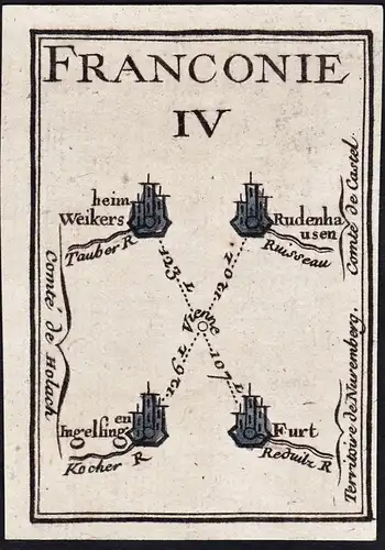 Franconie IV - Weikersheim Fürth Rüdenhausen Ingelfingen / Bayern / Karte map carte