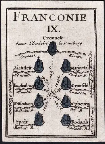 Franconie IX - Kronach Coburg Eichstätt Rodach Weißenburg / Bayern / Karte map carte