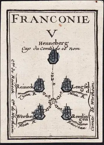 Franconie V - Henneberg Werkheim Remlingen Lengfeld / Bayern / Karte map carte