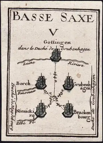 Basse Saxe V - Göttingen Grubenhagen Borchen / Niedersachsen / Karte map carte